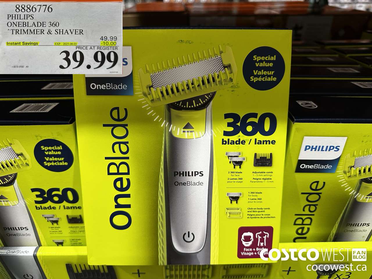 8886776 PHILIPS ONEBLADE 360 TRIMMER & SHAVER ($10.00 INSTANT SAVINGS EXPIRES ON 2025-08-03) $39.99