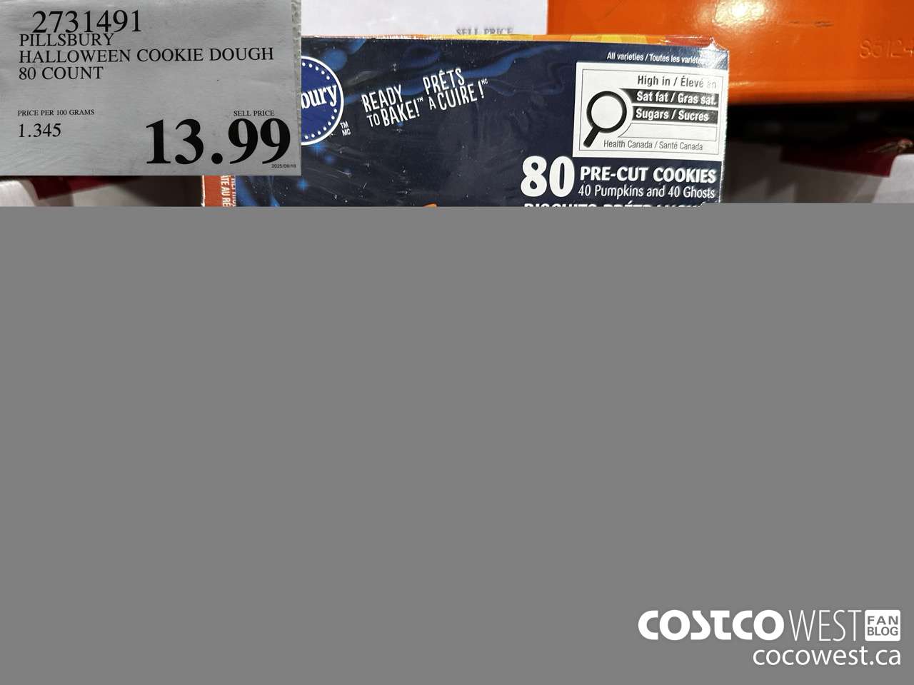 2731491 PILLSBURY HALLOWEEN COOKIE DOUGH 80 COUNT $13.99