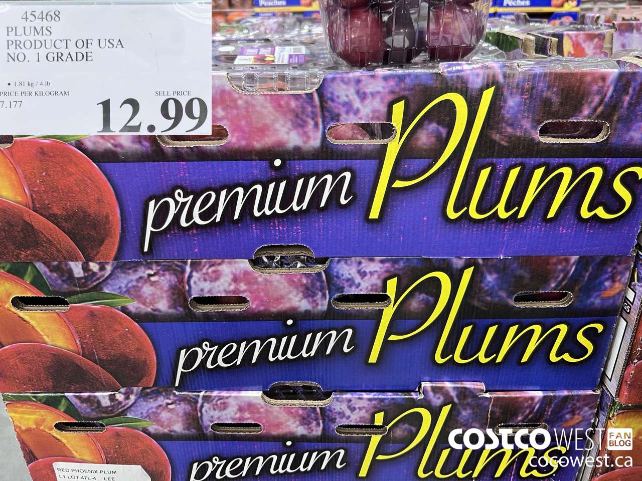45468 PLUMS PRODUCT OF USA NO. 1 GRADE $12.99