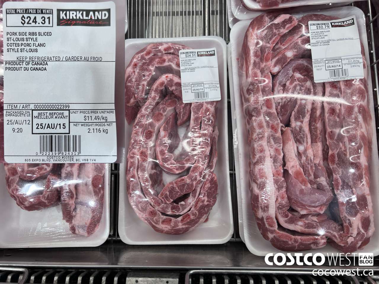 22399 PORK SIDE RIBS SLICED ST-LOUIS STYLE $11.49