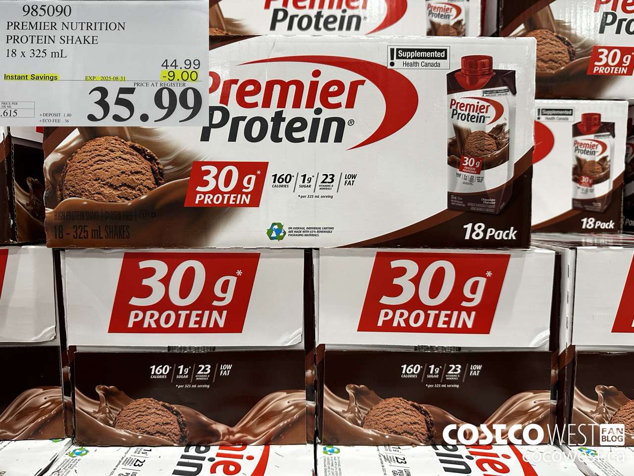 985090 PREMIER NUTRITION PROTEIN SHAKE 18 x 325 mL ($9.00 INSTANT SAVINGS EXPIRES ON 2025-08-31) $35.99