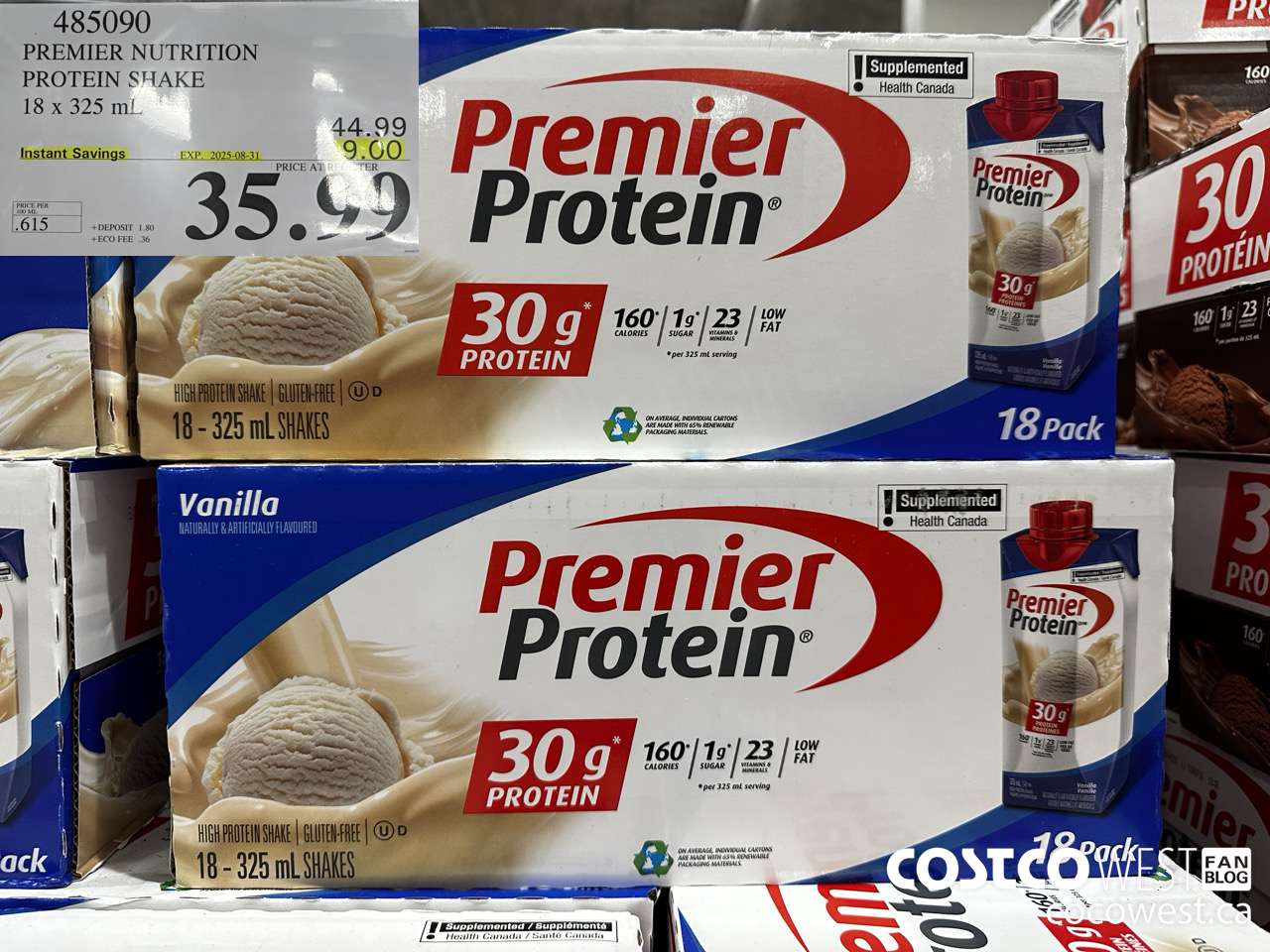 485090 PREMIER NUTRITION PROTEIN SHAKE 18 x 325 mL ($9.00 INSTANT SAVINGS EXPIRES ON 2025-08-31) $35.99