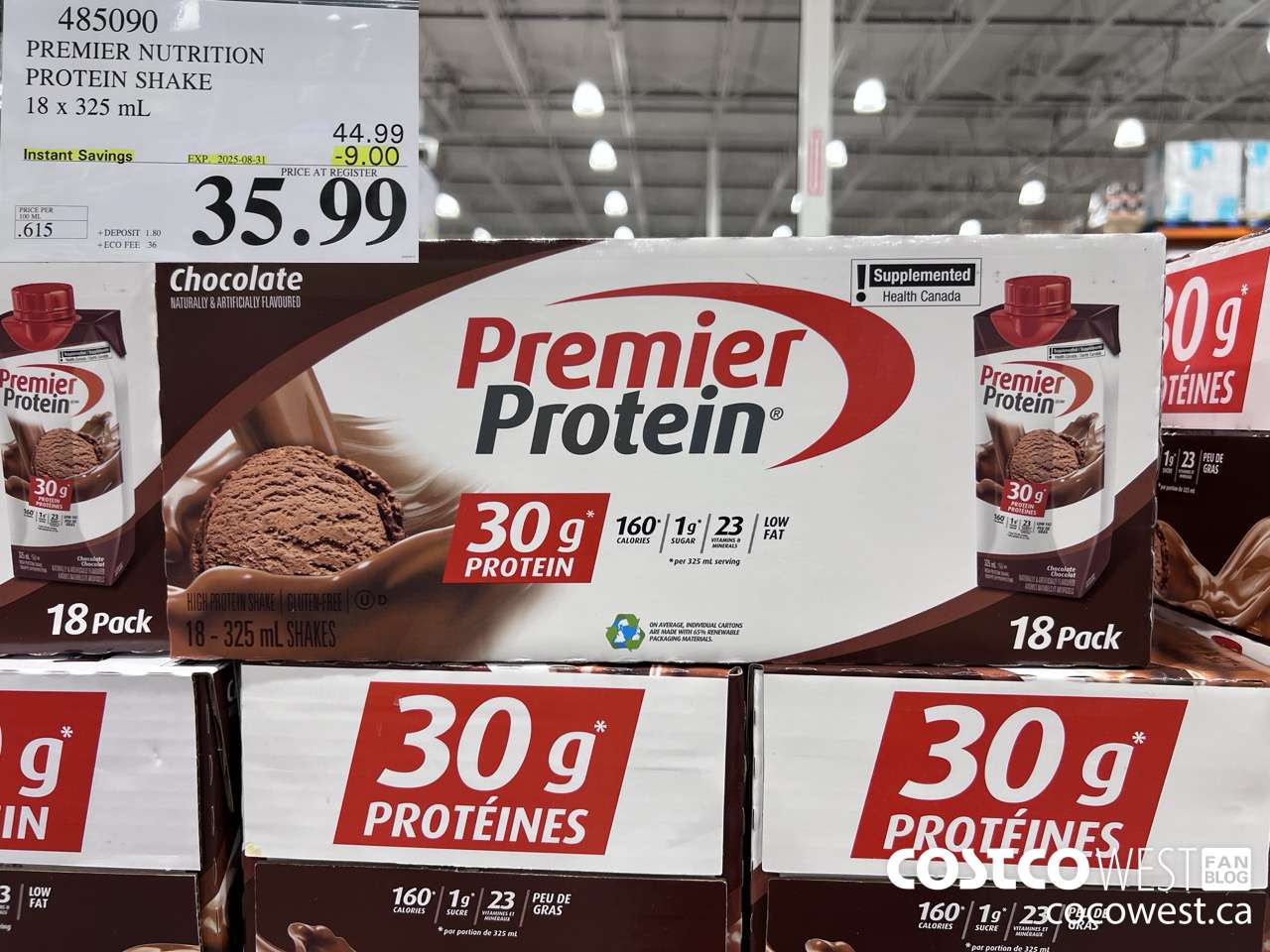 485090 PREMIER NUTRITION PROTEIN SHAKE 18 x 325 mL ($9.00 INSTANT SAVINGS EXPIRES ON 2025-08-31) $35.99