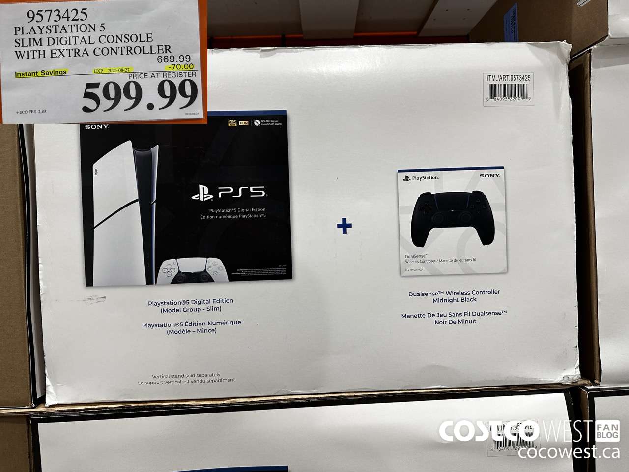 9573425 PS5 SLIM DIGITAL CONSOLE WITH EXTRA CONTROLLER ($70.00 INSTANT SAVINGS EXPIRES ON 2025-08-27) $599.99