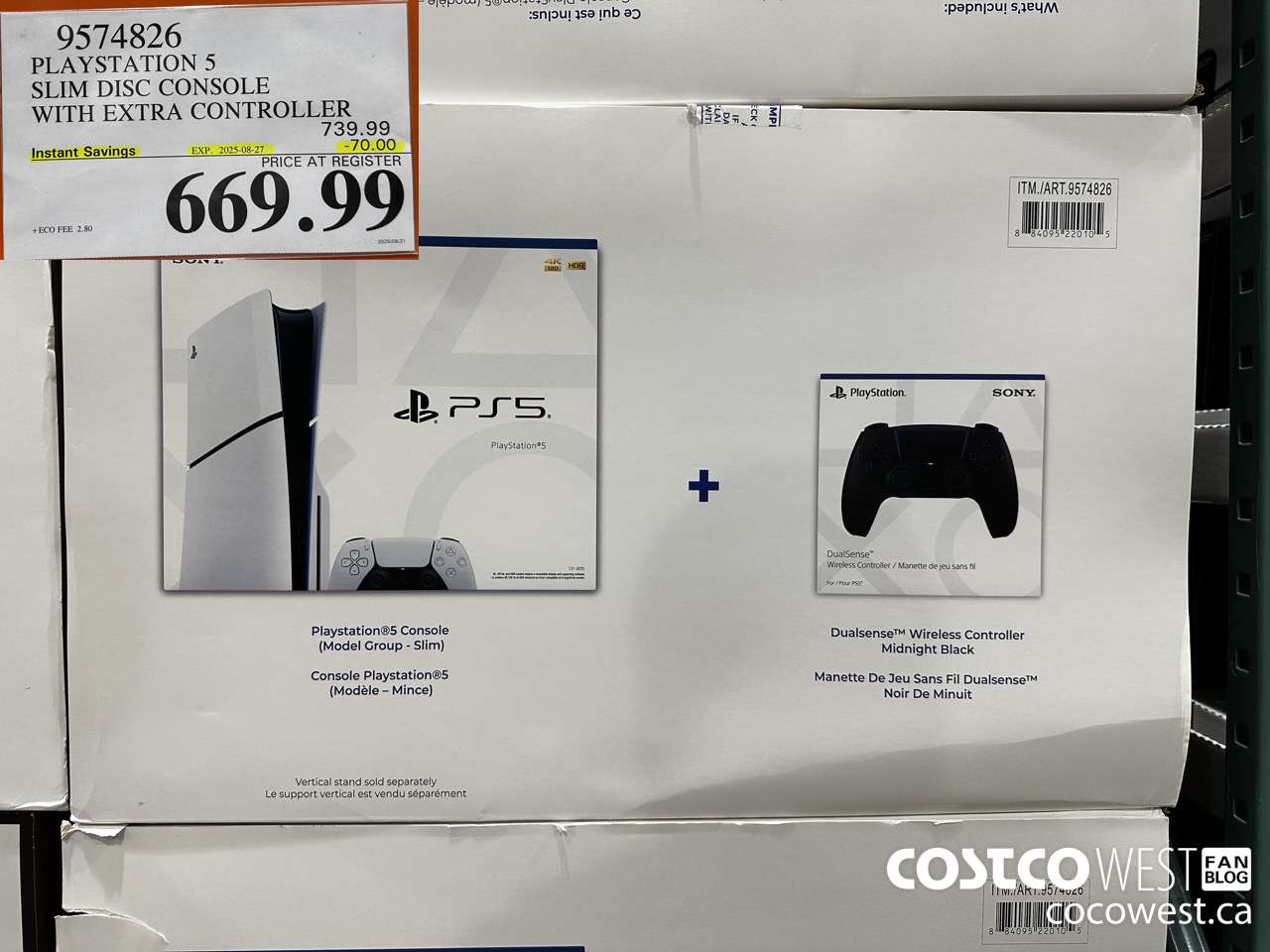 9574826 PS5 SLIM DISC CONSOLE WITH EXTRA CONTROLLER ($70.00 INSTANT SAVINGS EXPIRES ON 2025-08-27) $669.99