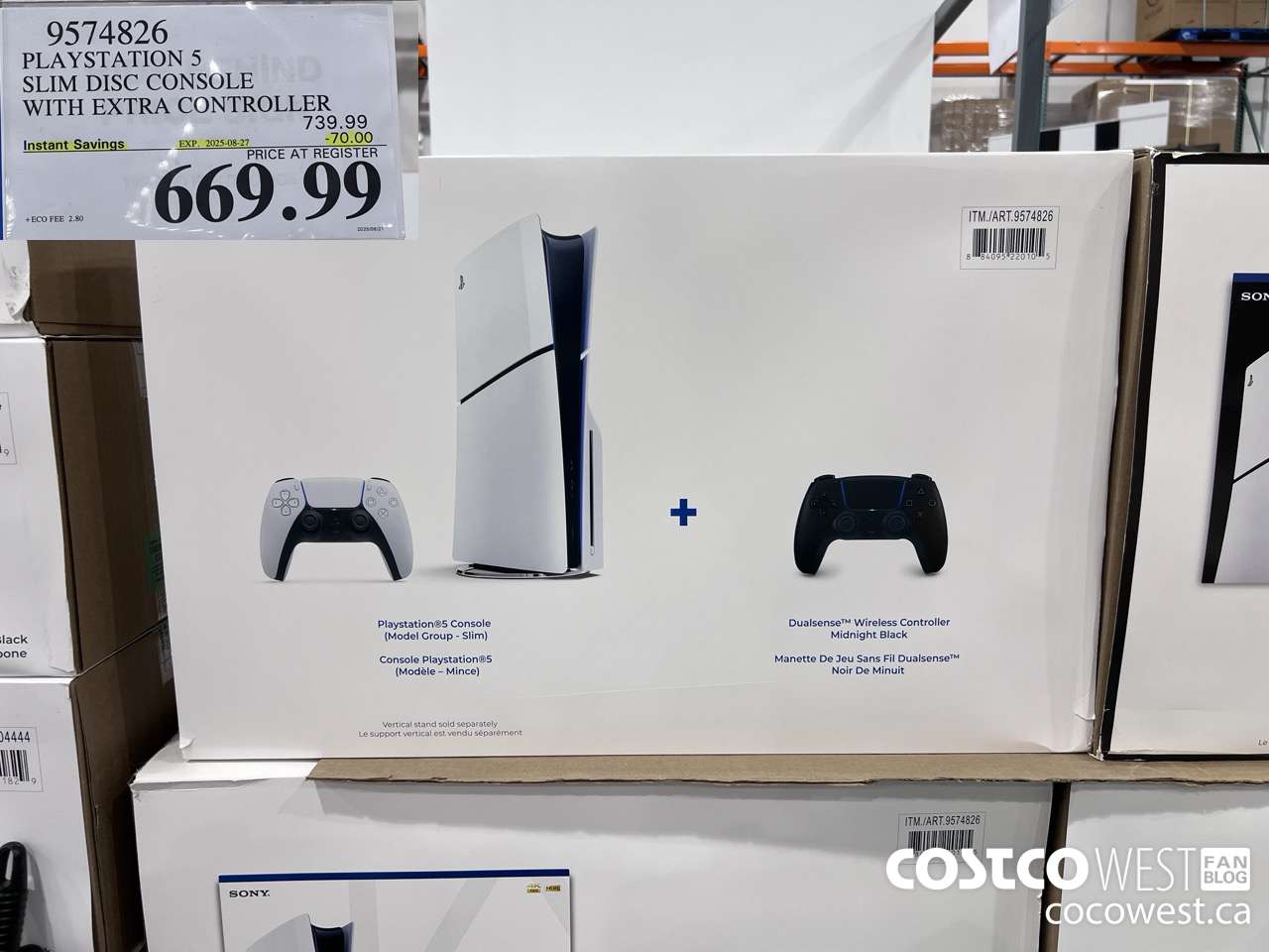 9574826 PS5 SLIM DISC CONSOLE WITH EXTRA CONTROLLER ($70.00 INSTANT SAVINGS EXPIRES ON 2025-08-27) $669.99