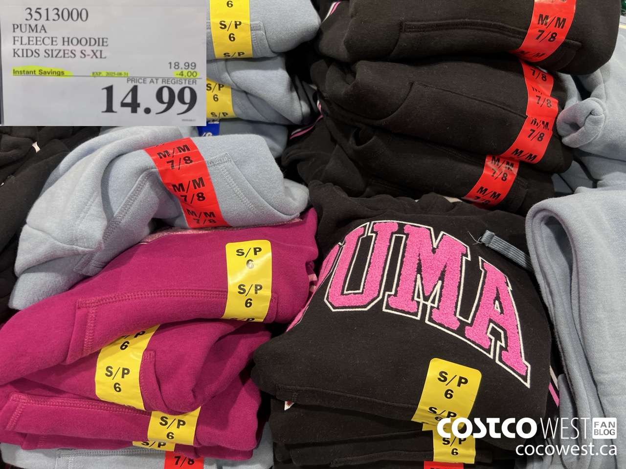 3513000 PUMA FLEECE HOODIE GIRLS SIZES S-XL ($4.00 INSTANT SAVINGS EXPIRES ON 2025-08-31) $14.99