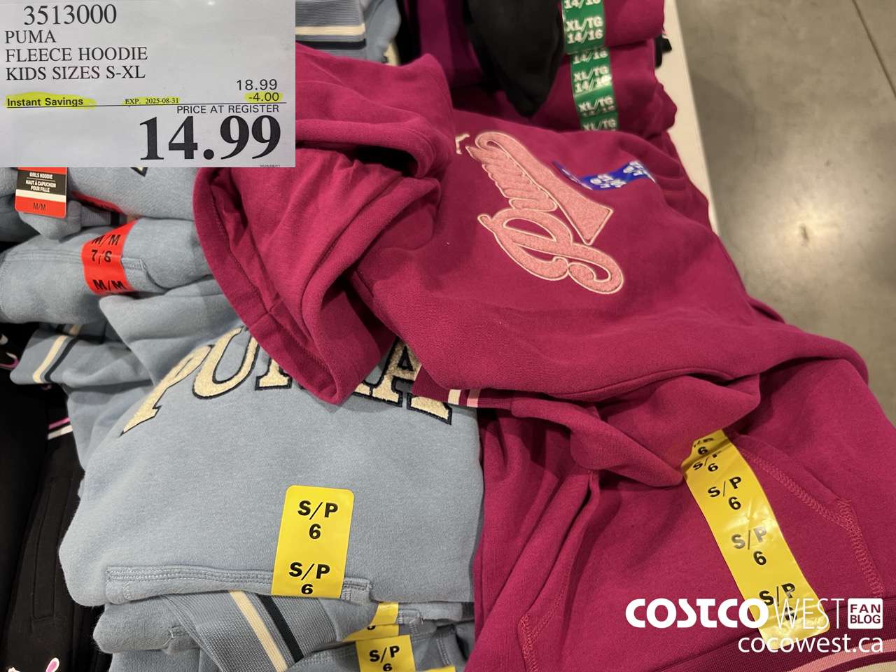 3513000 PUMA FLEECE HOODIE GIRLS SIZES S-XL ($4.00 INSTANT SAVINGS EXPIRES ON 2025-08-31) $14.99