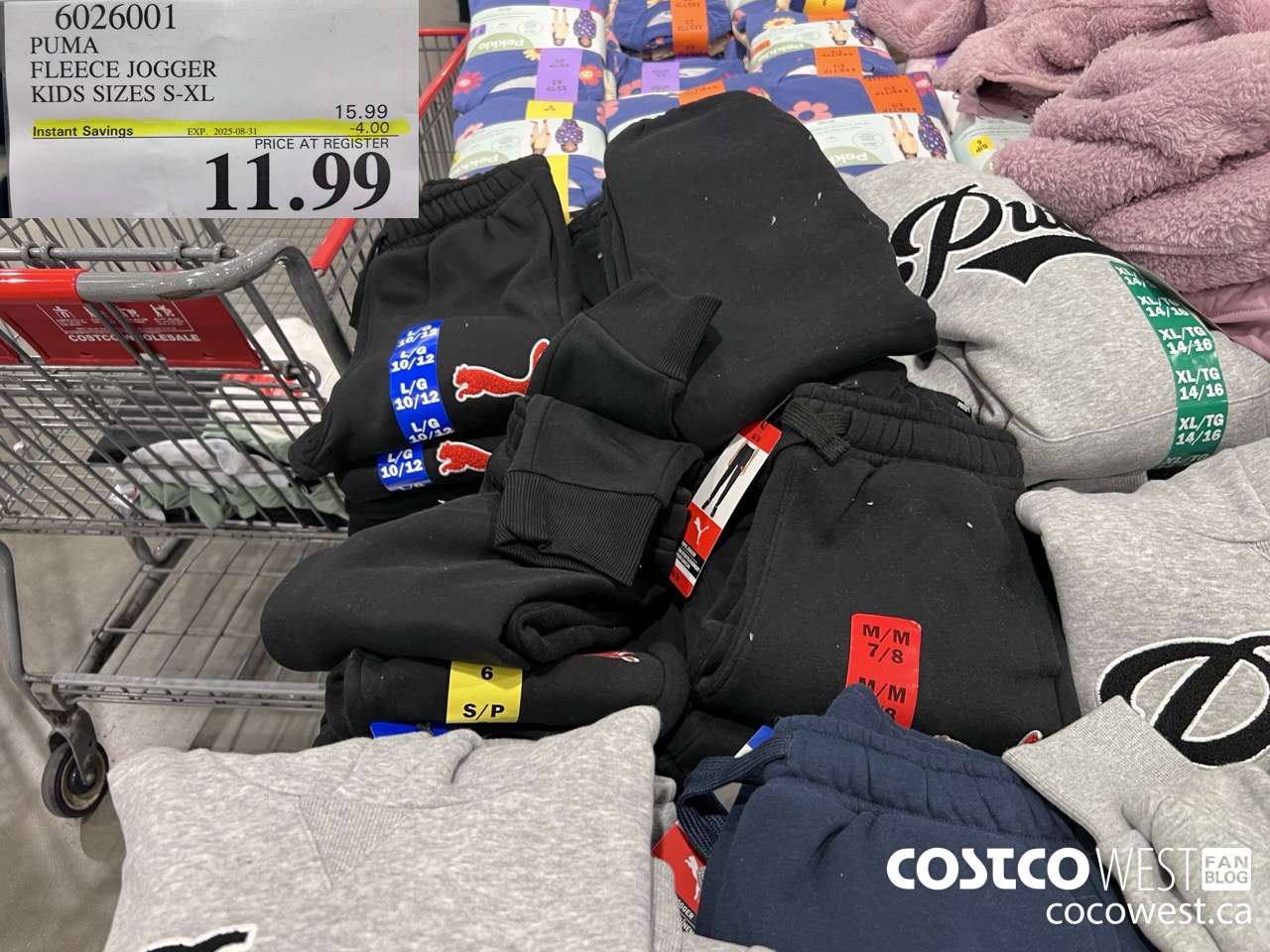 6026001 PUMA FLEECE JOGGER BOYS SIZES S-XL  ($4.00 INSTANT SAVINGS EXPIRES ON 2025-08-31) $11.99