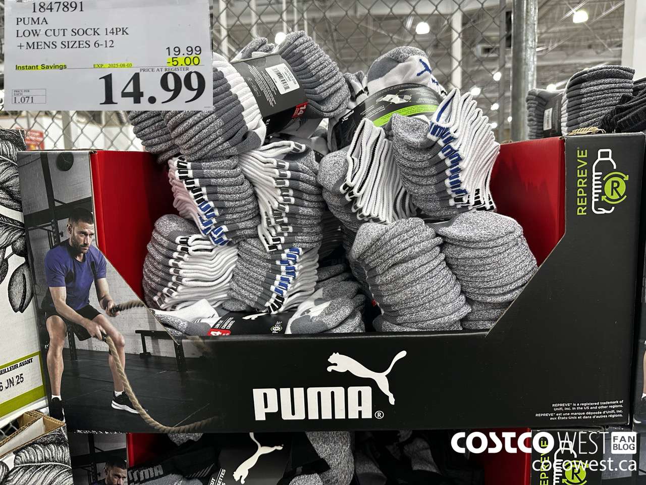 1847891 PUMA LOW CUT SOCKS 14PK MENS SIZES 6-12 ($5.00 INSTANT SAVINGS EXPIRES ON 2025-08-03) $14.99