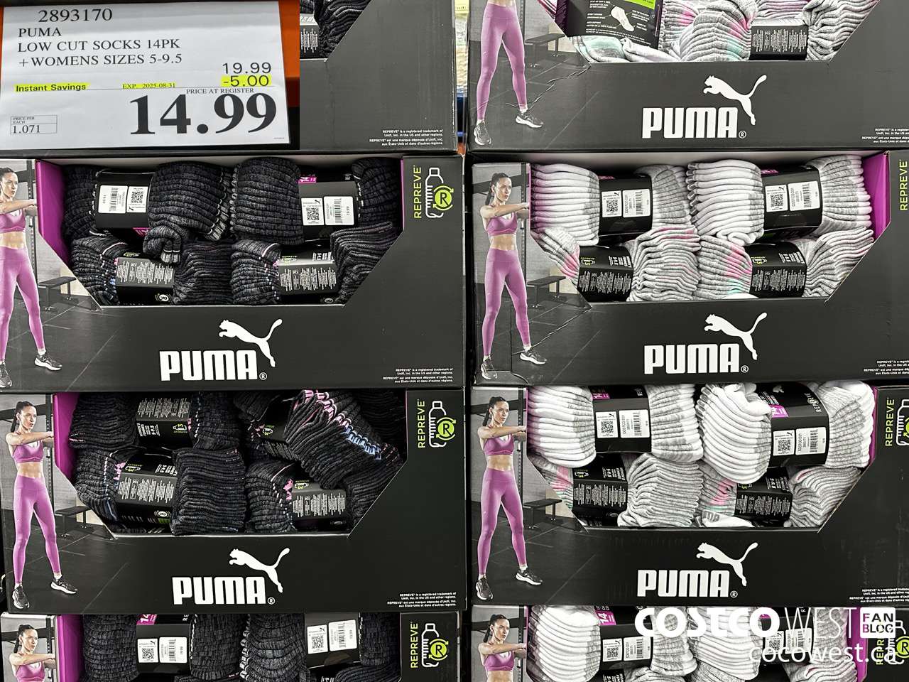 2893170 PUMA LOW CUT SOCKS 14PK WOMENS SIZES 5-9.5 ($5.00 INSTANT SAVINGS EXPIRES ON 2025-08-31) $14.99