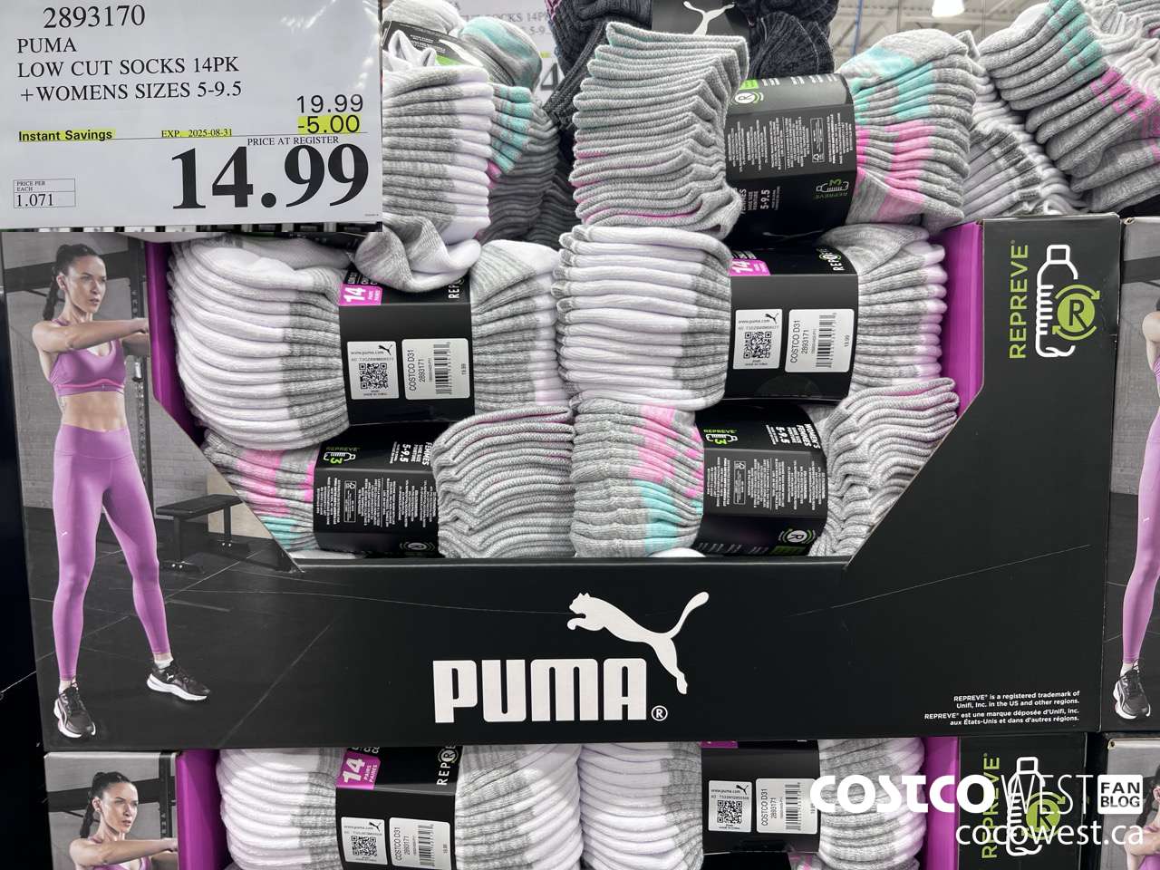 2893170 PUMA LOW CUT SOCKS 14PK WOMENS SIZES 5-9.5 ($5.00 INSTANT SAVINGS EXPIRES ON 2025-08-31) $14.99