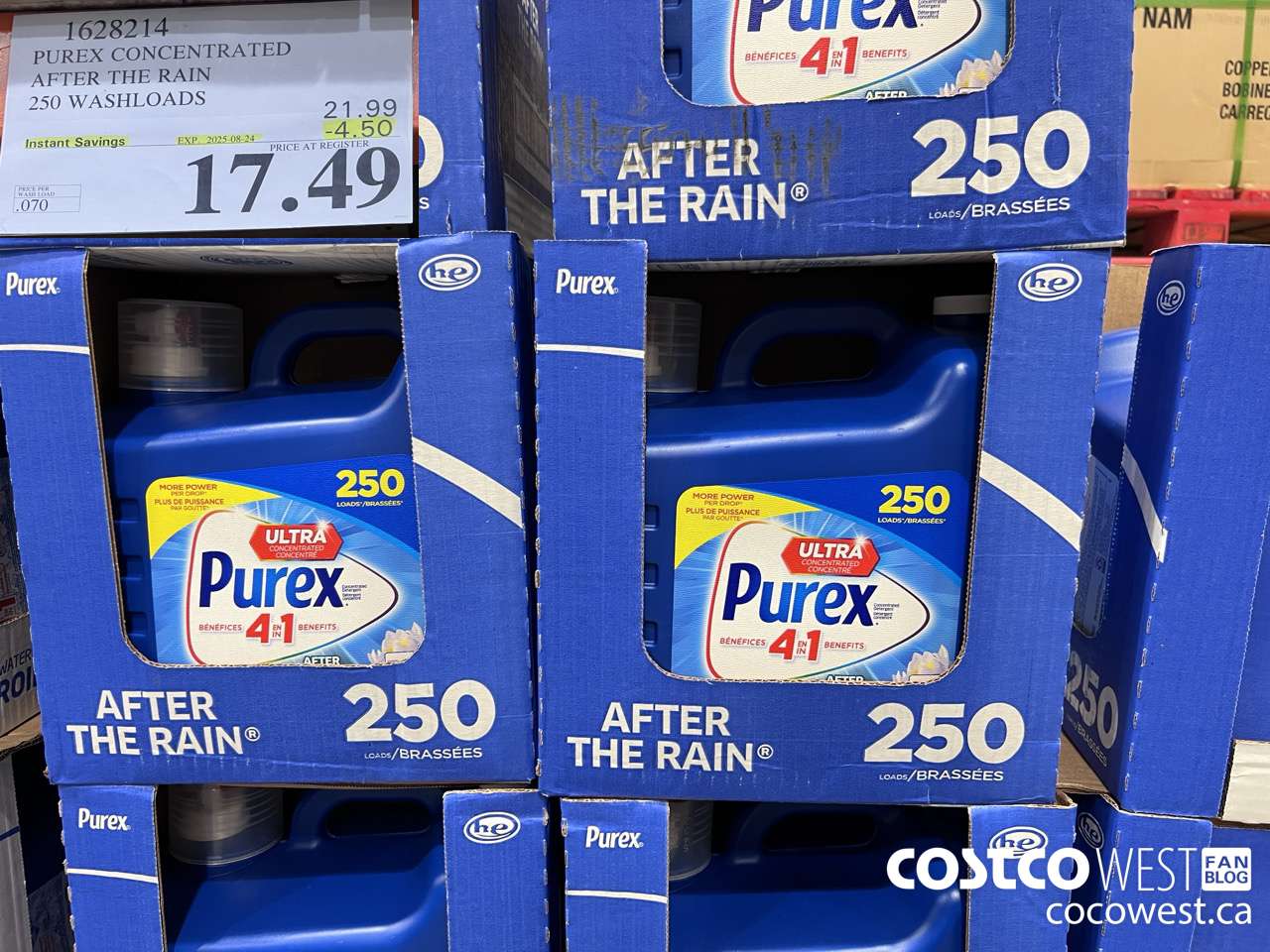 1628214 PUREX CONCENTRATED AFTER THE RAIN 250 WASHLOADS ($4.50 INSTANT SAVINGS EXPIRES ON 2025-08-24) $17.49