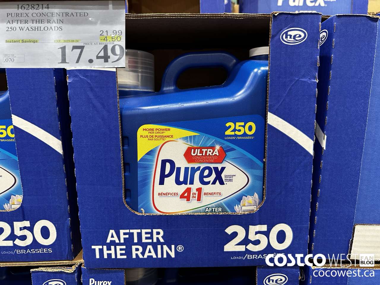 1628214 PUREX CONCENTRATED AFTER THE RAIN 250 WASHLOADS ($4.50 INSTANT SAVINGS EXPIRES ON 2025-08-24) $17.49