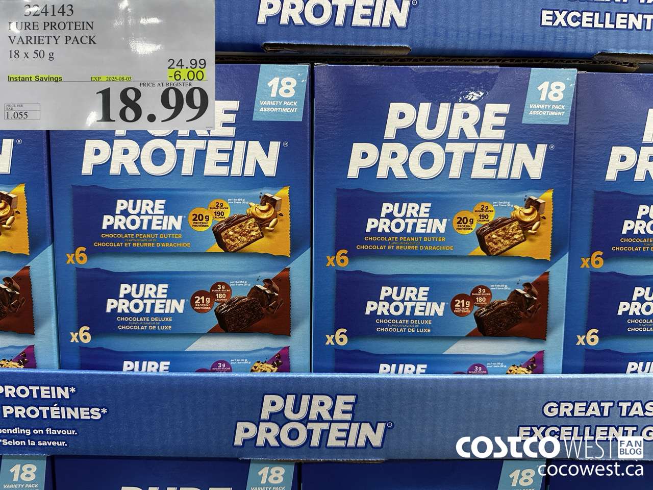 324143 PURE PROTEIN VARIETY PACK 18 X 50G ($6.00 INSTANT SAVINGS EXPIRES ON 2025-08-03) $18.99