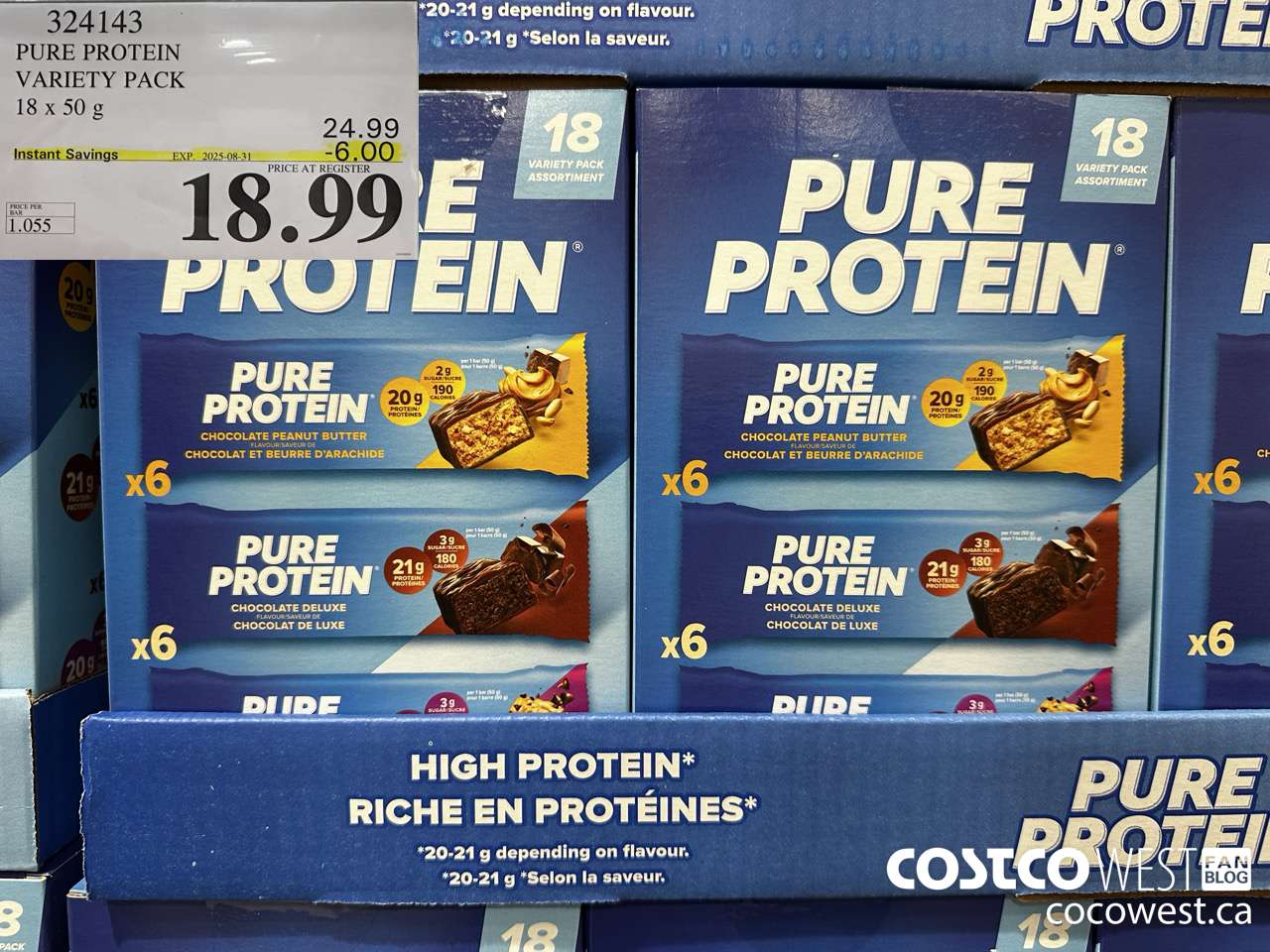 324143 PURE PROTEIN VARIETY PACK 18 X 50G ($6.00 INSTANT SAVINGS EXPIRES ON 2025-08-31) $18.99