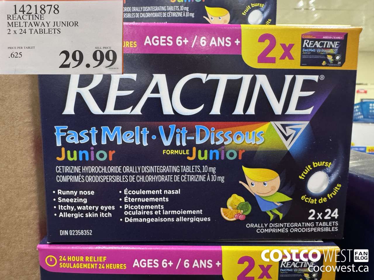 1421878 REACTINE MELTAWAY JUNIOR 2 X 24's $29.99