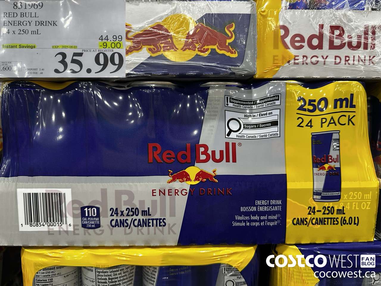 831969 RED BULL ENERGY DRINK 24 X 250ML ($9.00 INSTANT SAVINGS EXPIRES ON 2025-08-03) $35.99