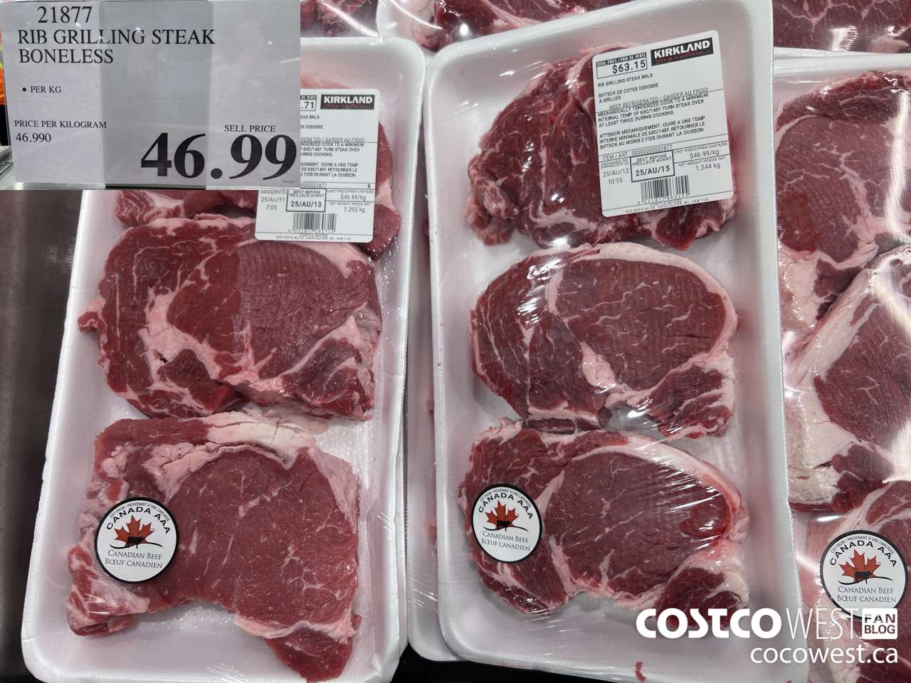 21877 RIB GRILLING STEAK BONELESS $46.99