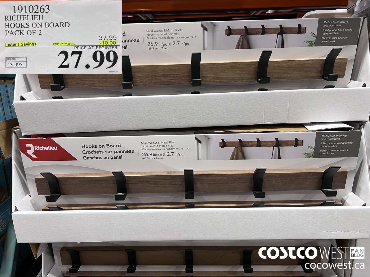 1910263 RICHELIEU HOOKS ON BOARD PACK OF 2 ($10.00 INSTANT SAVINGS EXPIRES ON 2025-08-29) $27.99