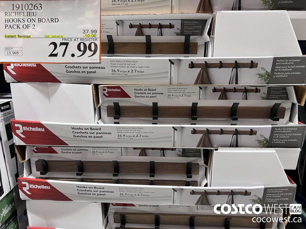 1910263 RICHELIEU HOOKS ON BOARD PACK OF 2 ($10.00 INSTANT SAVINGS EXPIRES ON 2025-08-29) $27.99