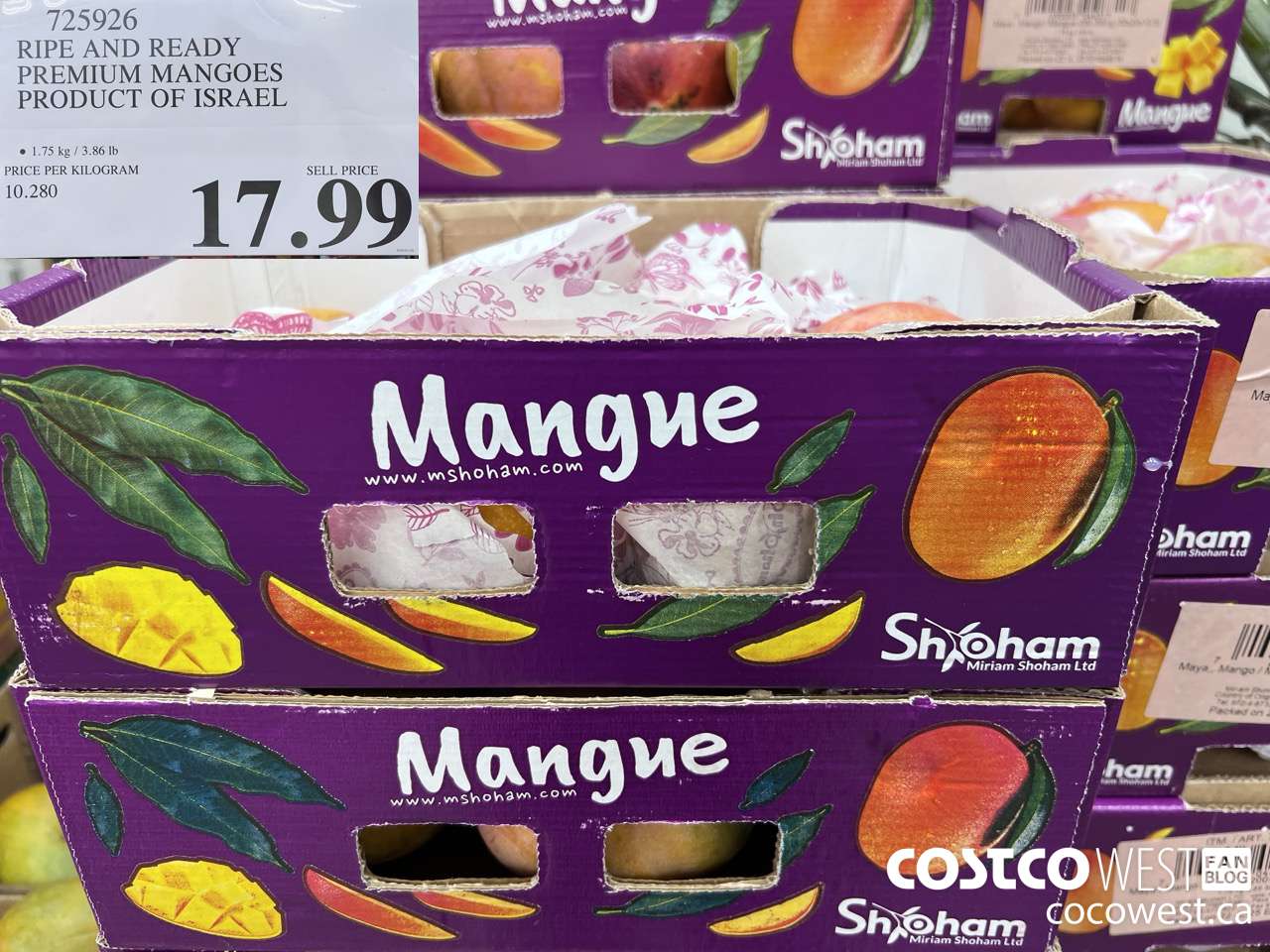 725926 RIPE AND READY PREMIUM MANGOES PRODUCT OF ISRAEL $17.99