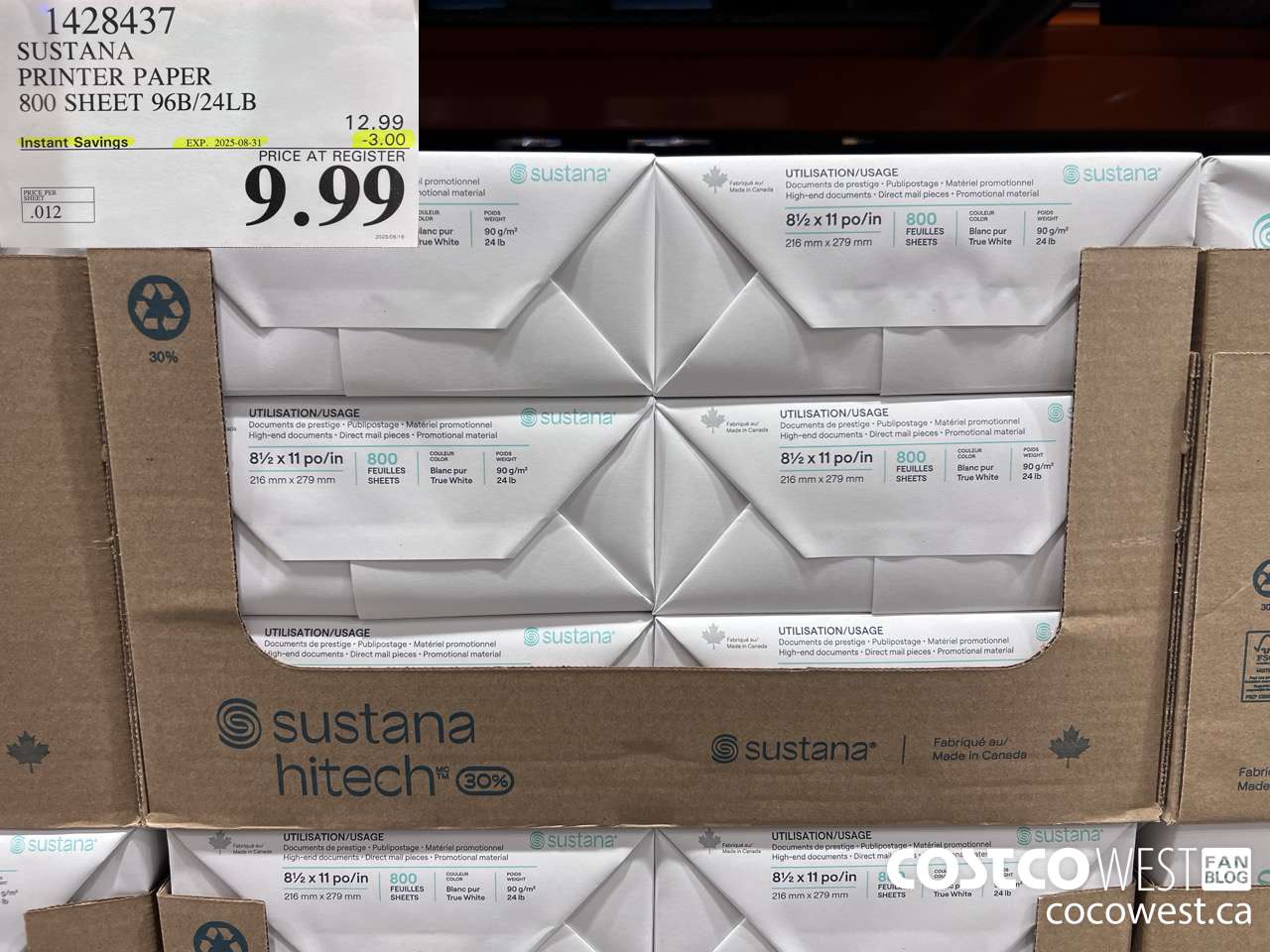 1428437 ROLLAND PRINTER PAPER 800 SHEET 96B/24LB ($3.00 INSTANT SAVINGS EXPIRES ON 2025-08-31) $9.99