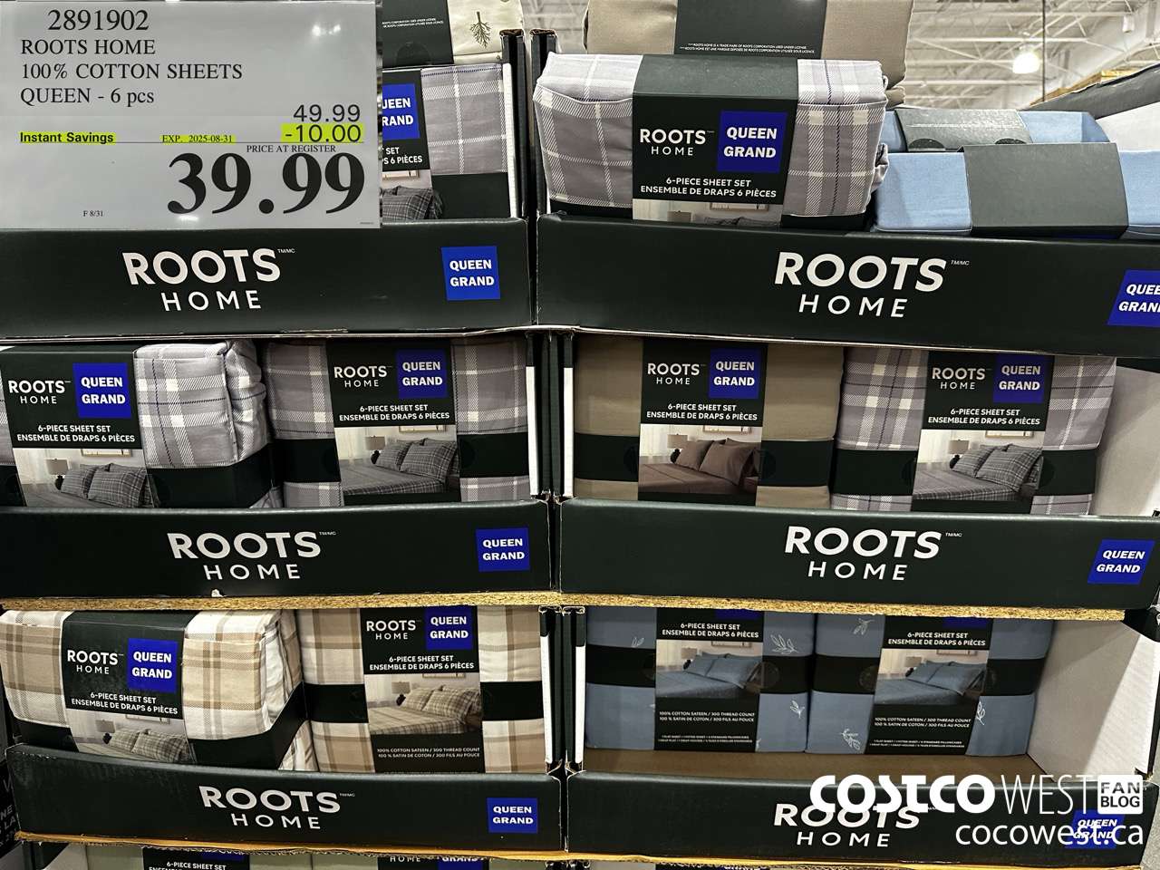 2891902 ROOTS HOME COTTON SHEETS QUEEN 6PC ($10.00 INSTANT SAVINGS EXPIRES ON 2025-08-31) $39.99