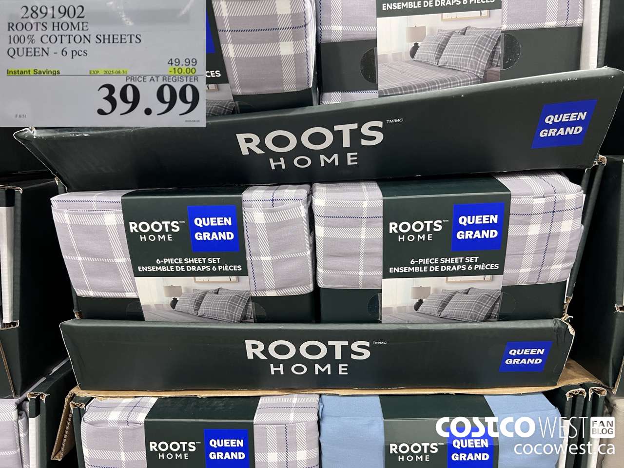 2891902 ROOTS HOME COTTON SHEETS QUEEN 6PC ($10.00 INSTANT SAVINGS EXPIRES ON 2025-08-31) $39.99