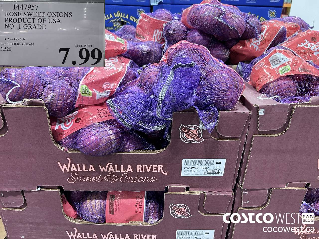 1447957 ROSE SWEET ONIONS PRODUCT OF USA NO. 1 GRADE $7.99