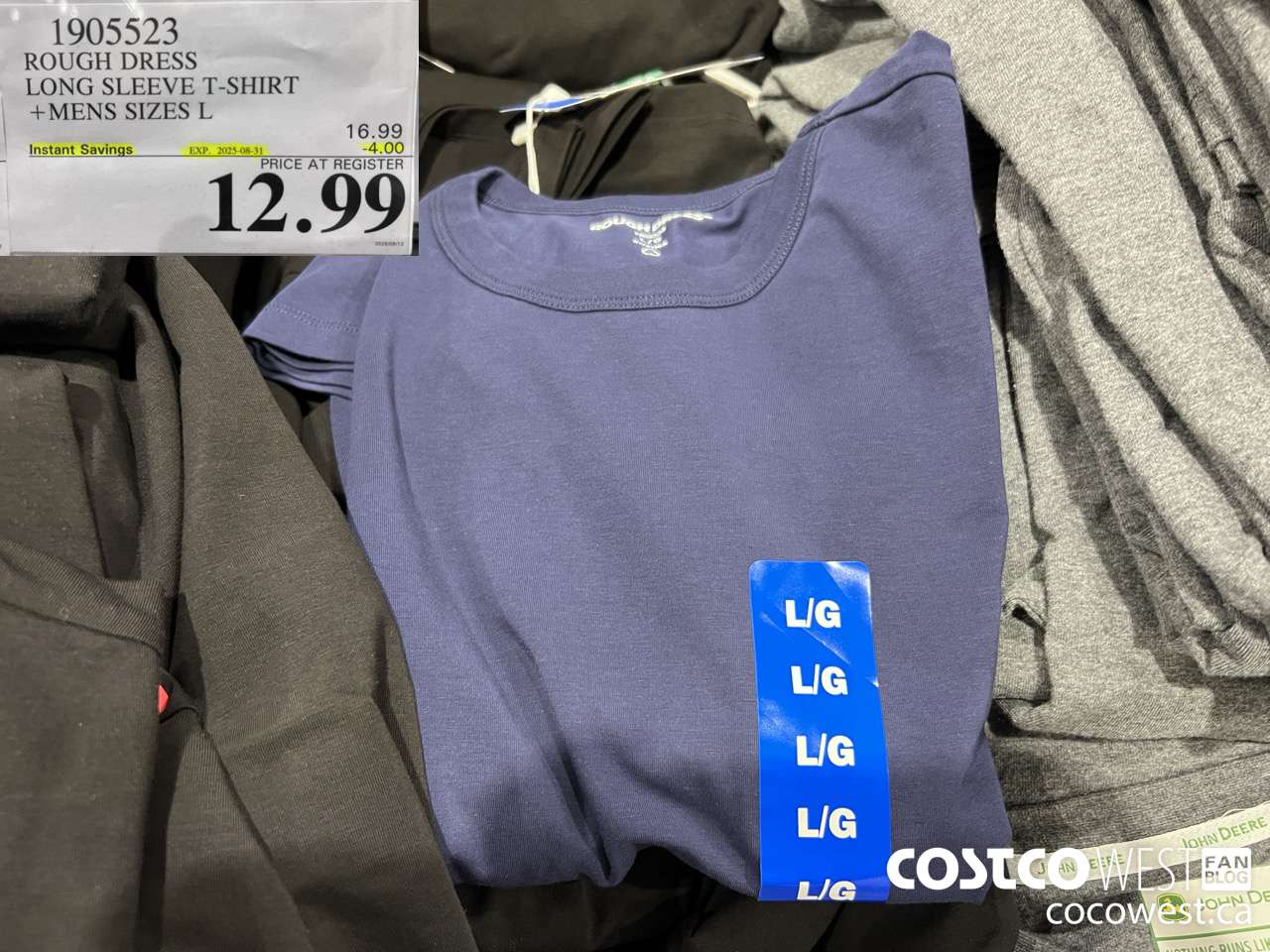 1905523 ROUGH DRESS LONG SLEEVE T-SHIRT MENS SIZES L ($4.00 INSTANT SAVINGS EXPIRES ON 2025-08-31) $12.99