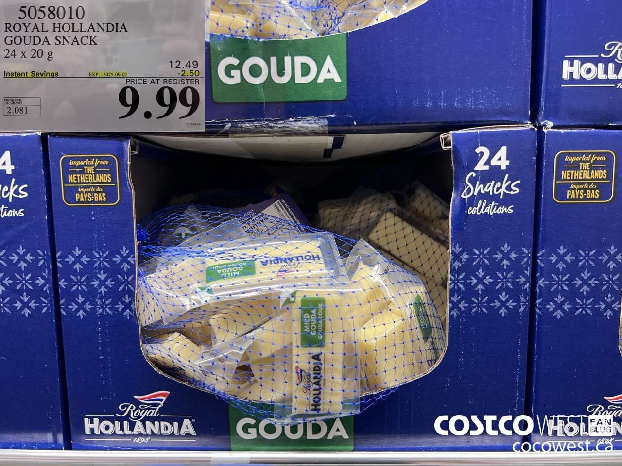 5058010 ROYAL HOLLANDIA GOUDA SNACK 24 x 20 g ($2.50 INSTANT SAVINGS EXPIRES ON 2025-09-07) $9.99