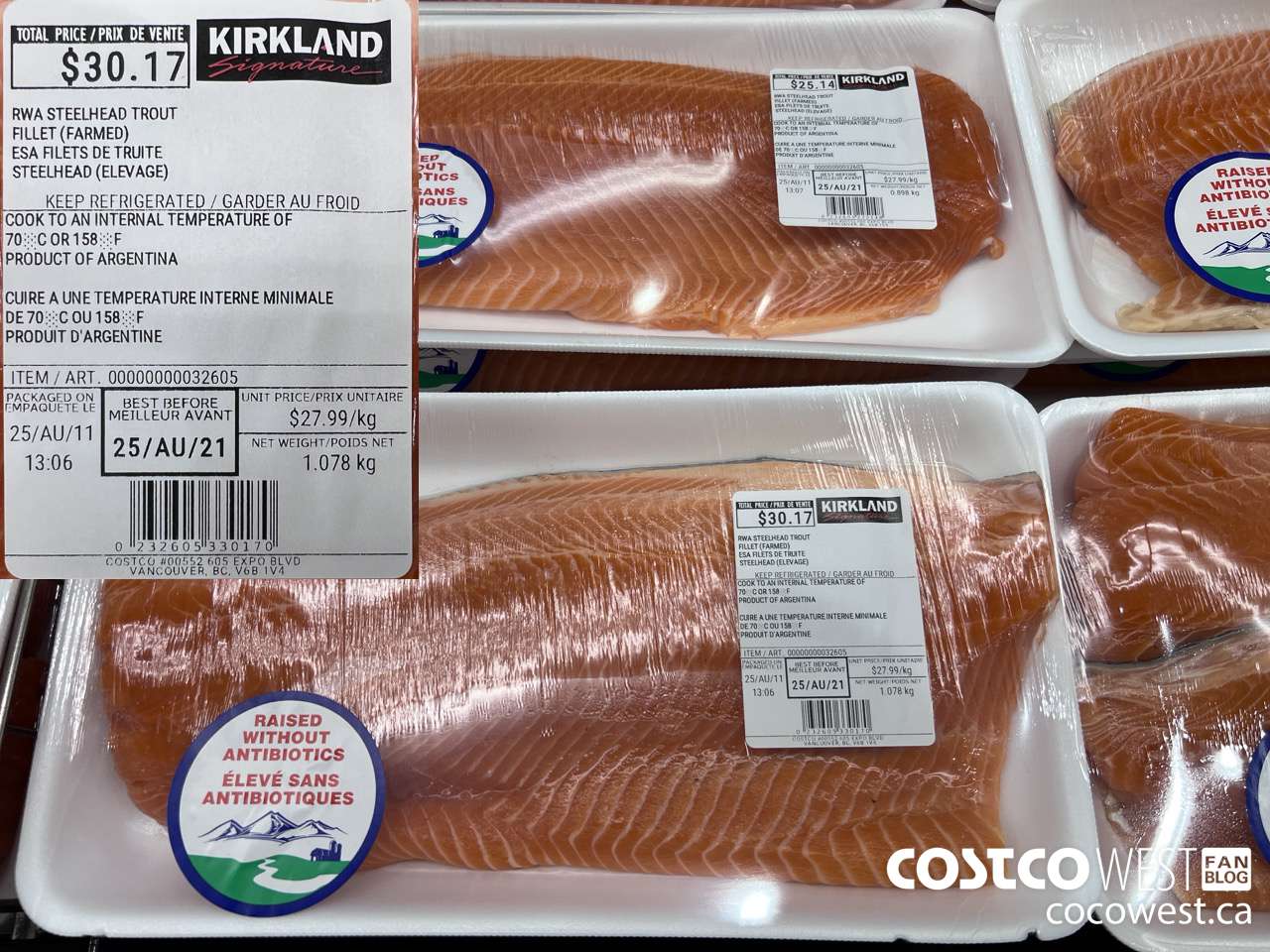 32605 RWA STEELHEAD TROUT FILLET (FARMED) $27.99