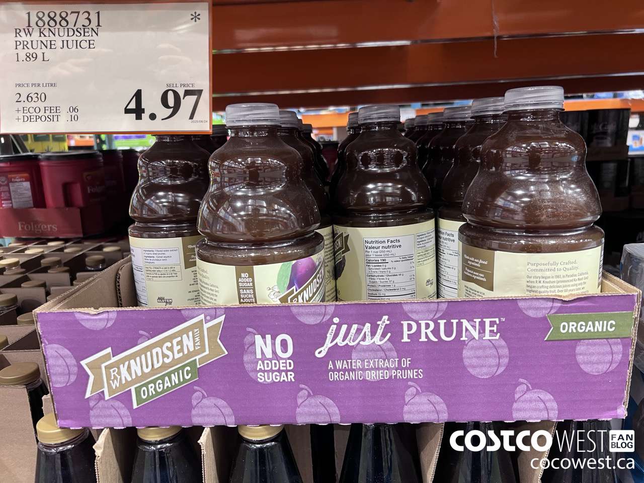1888731 RW KNUDSEN PRUNE JUICE 1.89L $4.97
