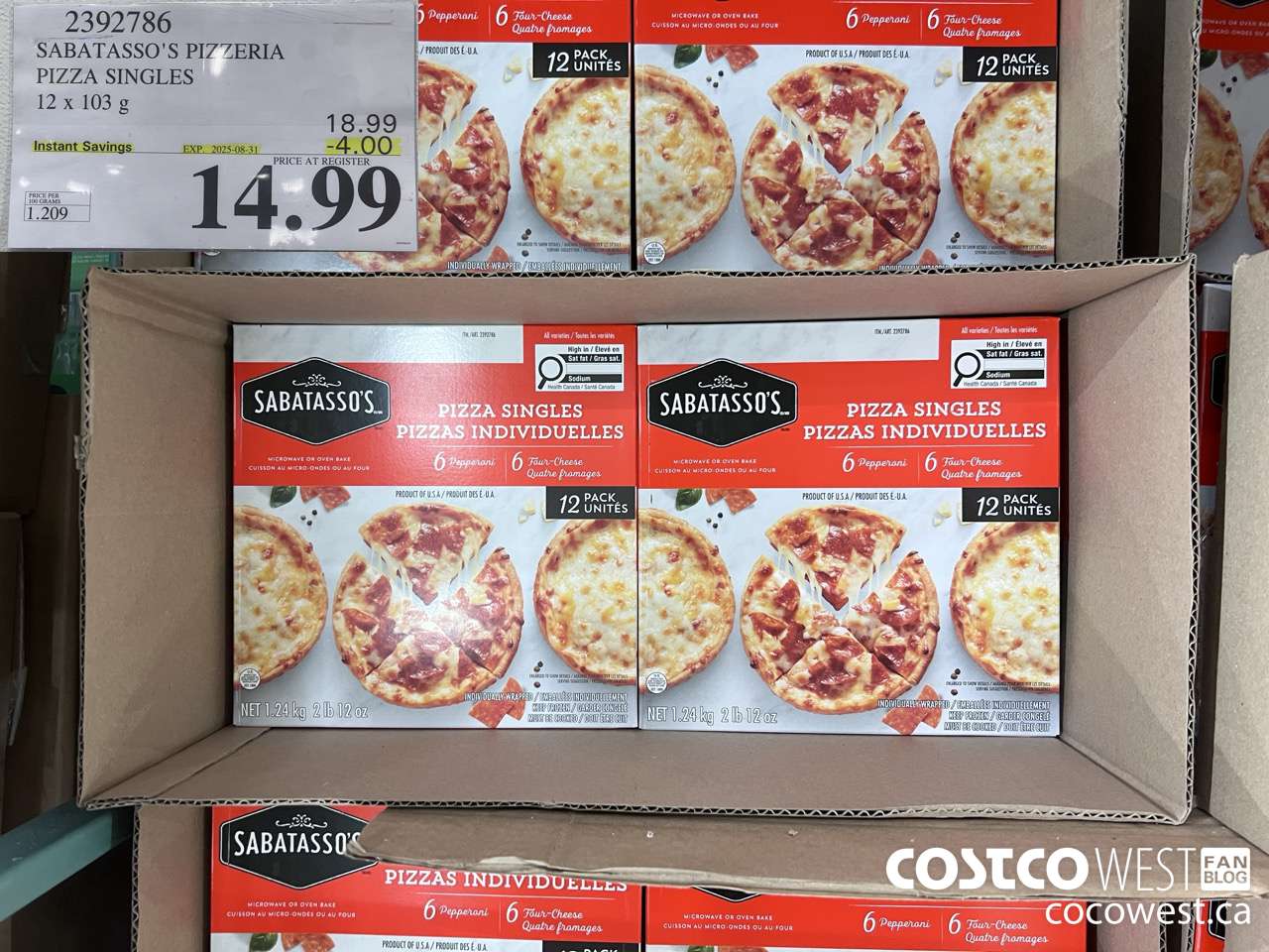 2392786 SABATASSO'S PIZZERIA PIZZA SINGLES 12 X 103G ($4.00 INSTANT SAVINGS EXPIRES ON 2025-08-31) $14.99