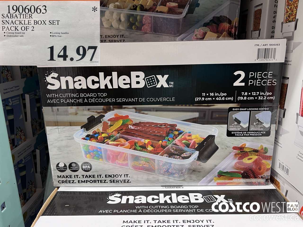 1906063 SABATIER SNACKLE BOX SET PACK OF 2 $14.97