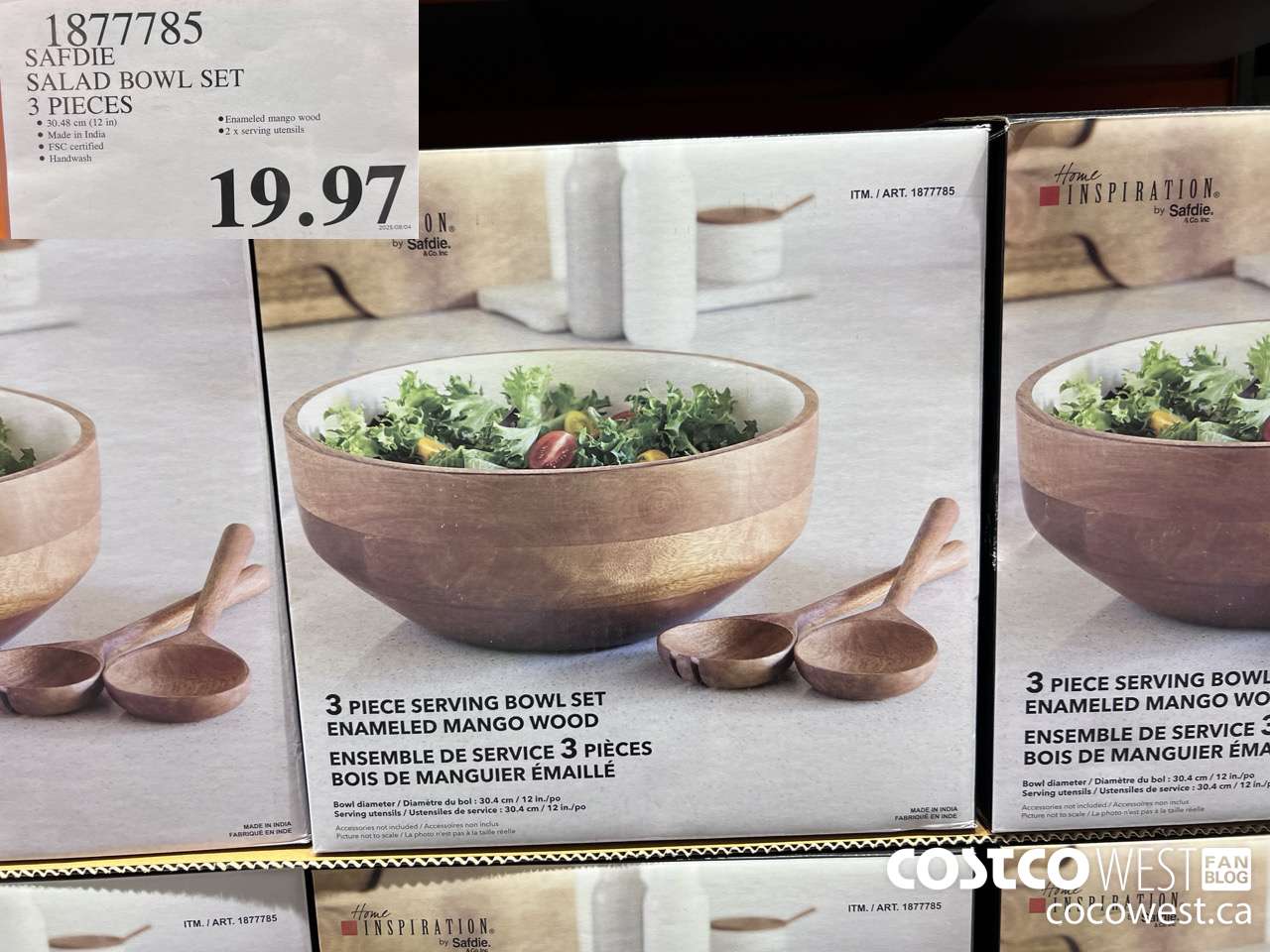 1877785 SAFDIE MANGO WOOD SALAD SET 3 PIECES $19.97