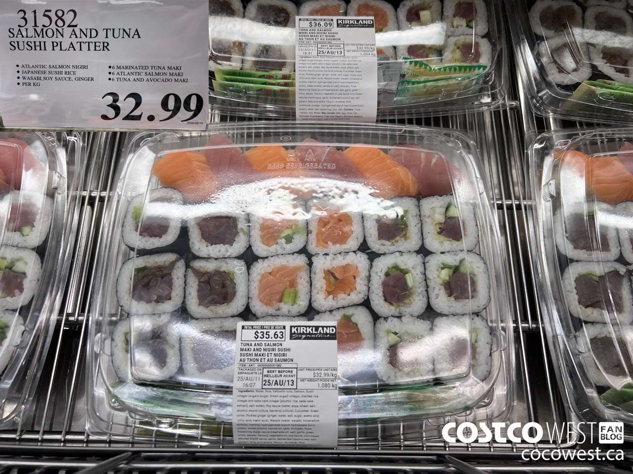 31582 SALMON AND TUNA SUSHI PLATTER $32.99
