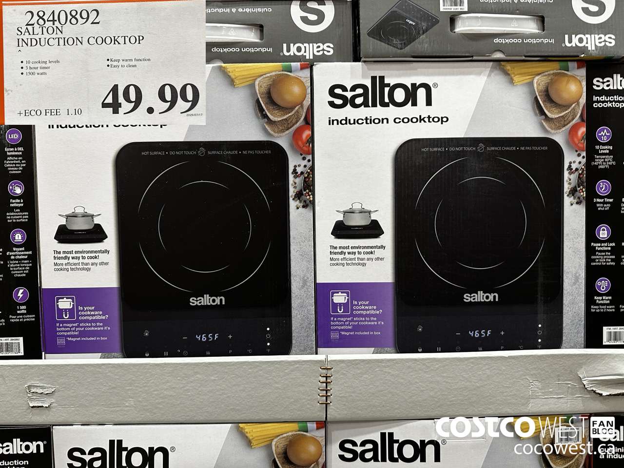 2840892 SALTON INDUCTION COOKTOP $49.99