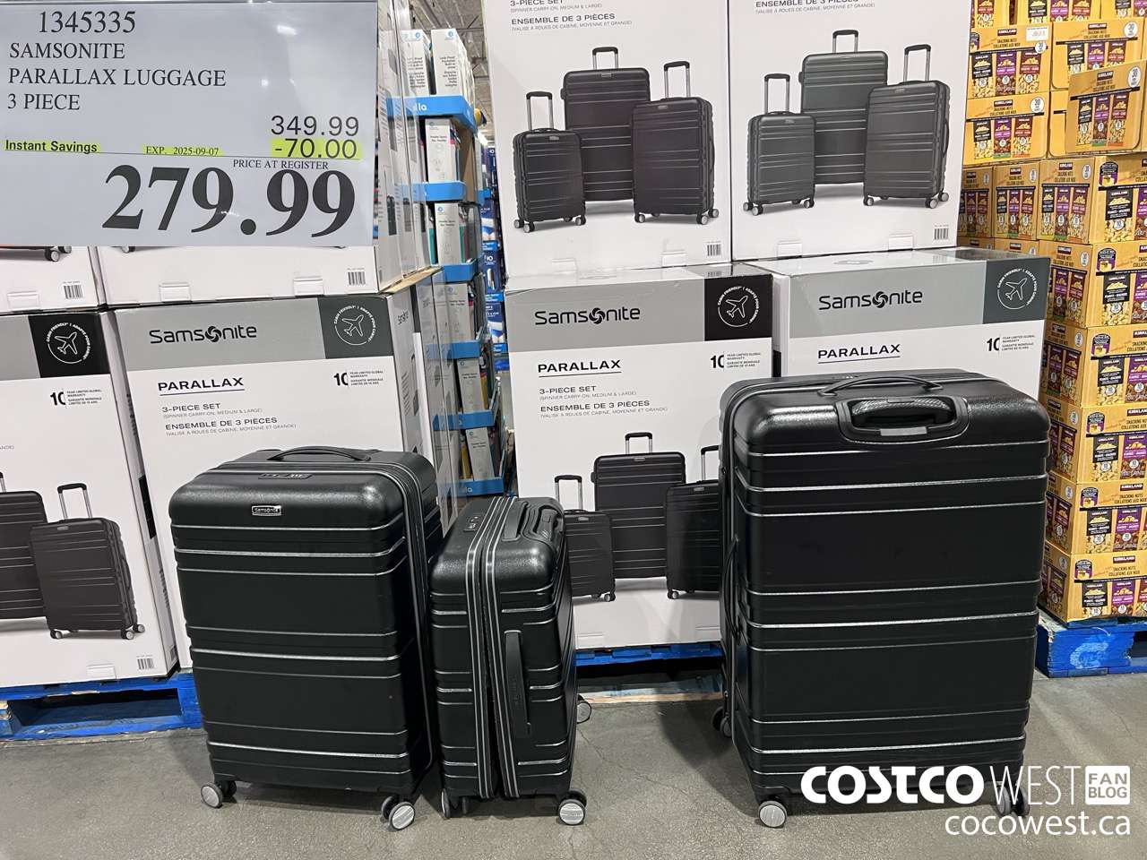 1345335 SAMSONITE PARALLAX LUGGAGE 3 PIECE ($70.00 INSTANT SAVINGS EXPIRES ON 2025-09-07) $279.99