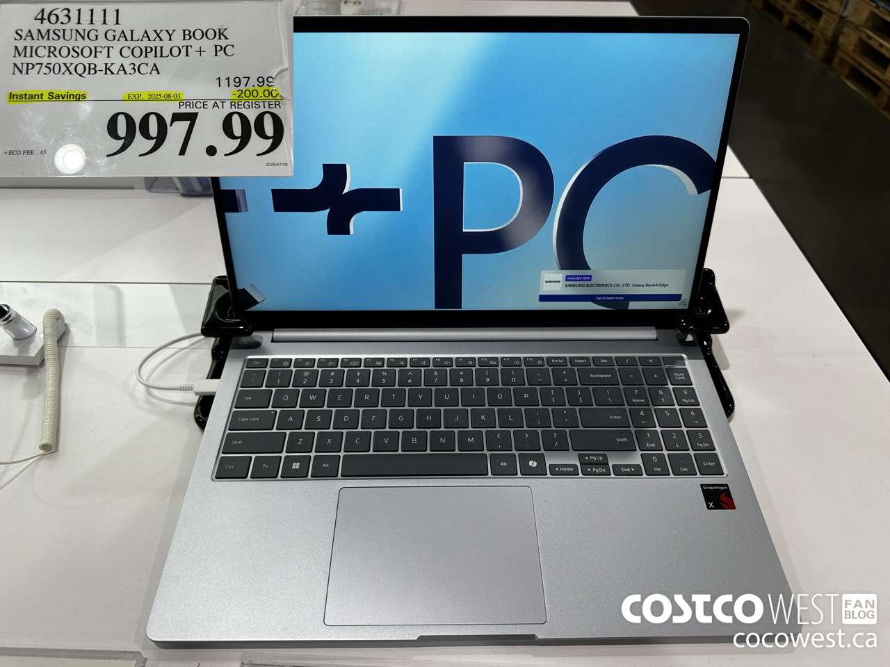 4631111 SAMSUNG GALAXY BOOK MICROSOFT COPILOT + PC NP750XQB-KA3CA ($200.00 INSTANT SAVINGS EXPIRES ON 2025-08-03) $997.99
