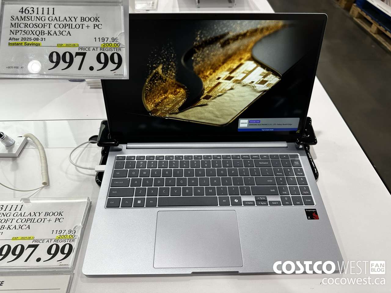 4631111 SAMSUNG GALAXY BOOK MICROSOFT COPILOT + PC NP750XQB-KA3CA ($200.00 INSTANT SAVINGS EXPIRES ON 2025-08-31) $997.99