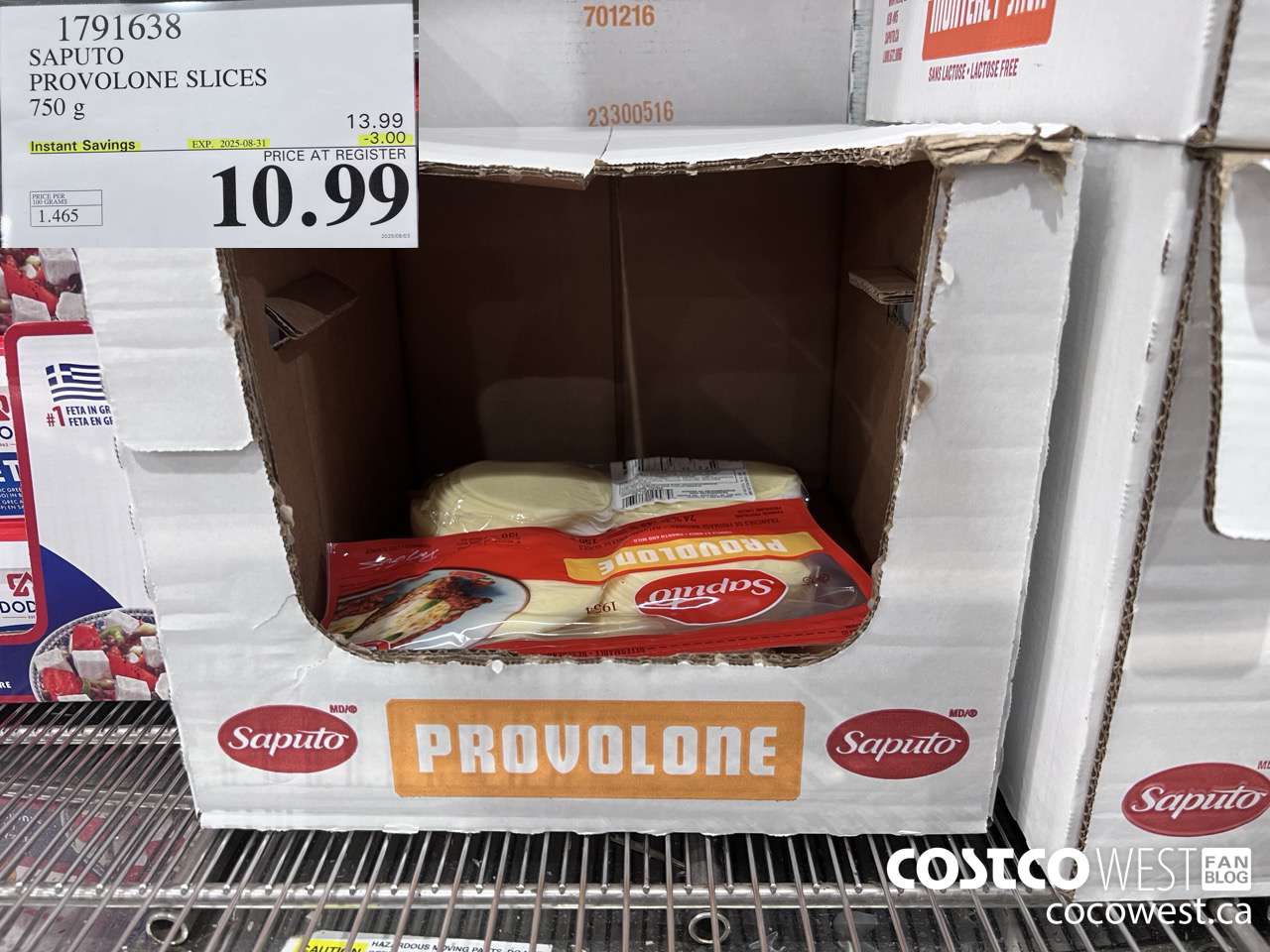 1791638 SAPUTO PROVOLONE SLICES 750G ($3.00 INSTANT SAVINGS EXPIRES ON 2025-08-31) $10.99