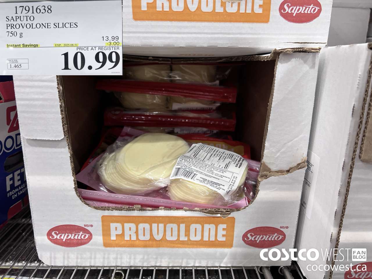 1791638 SAPUTO PROVOLONE SLICES 750G ($3.00 INSTANT SAVINGS EXPIRES ON 2025-08-31) $10.99