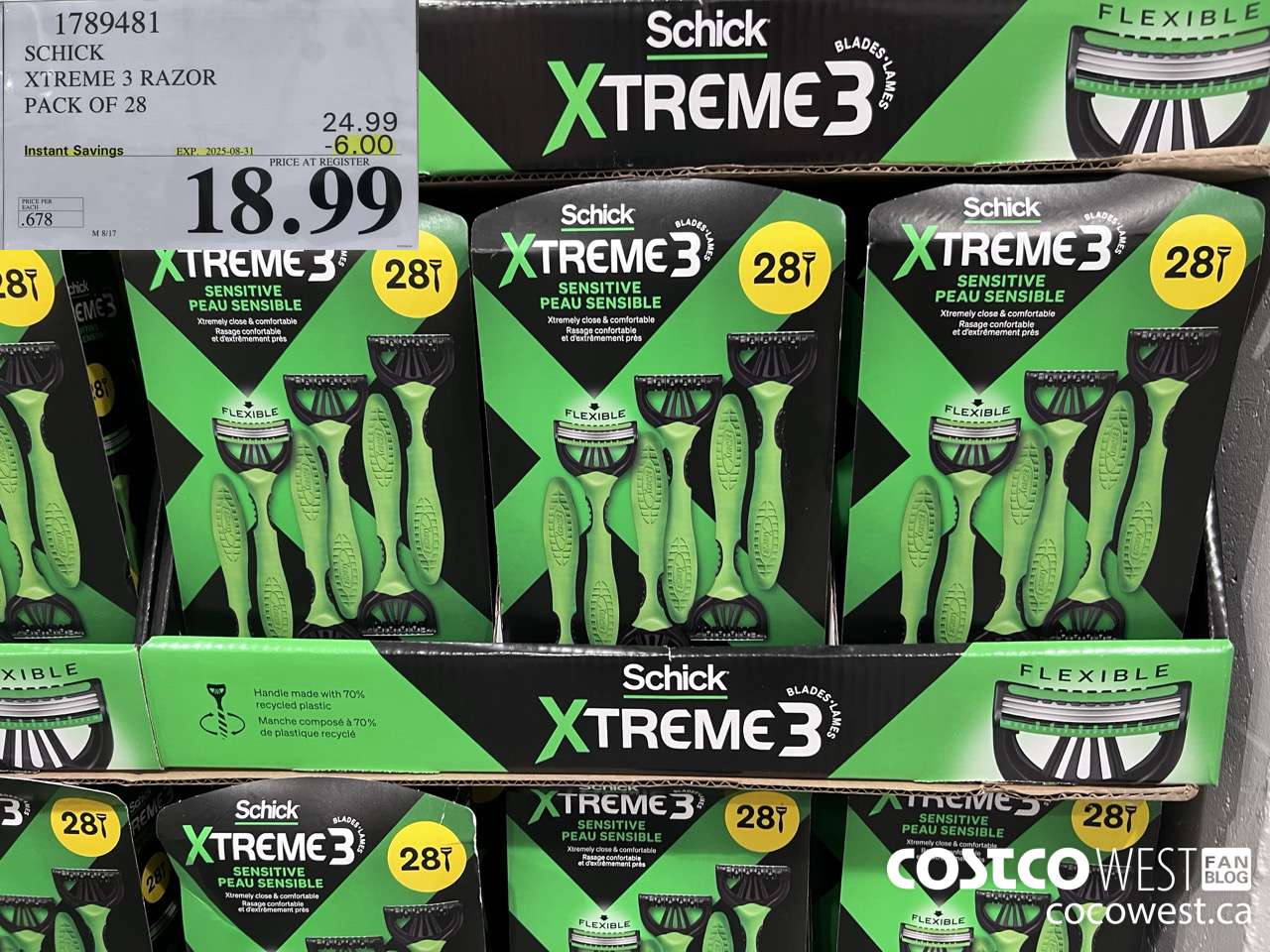 1789481 SCHICK XTREME 3 RAZOR PACK OF 28 ($6.00 INSTANT SAVINGS EXPIRES ON 2025-08-31) $18.99