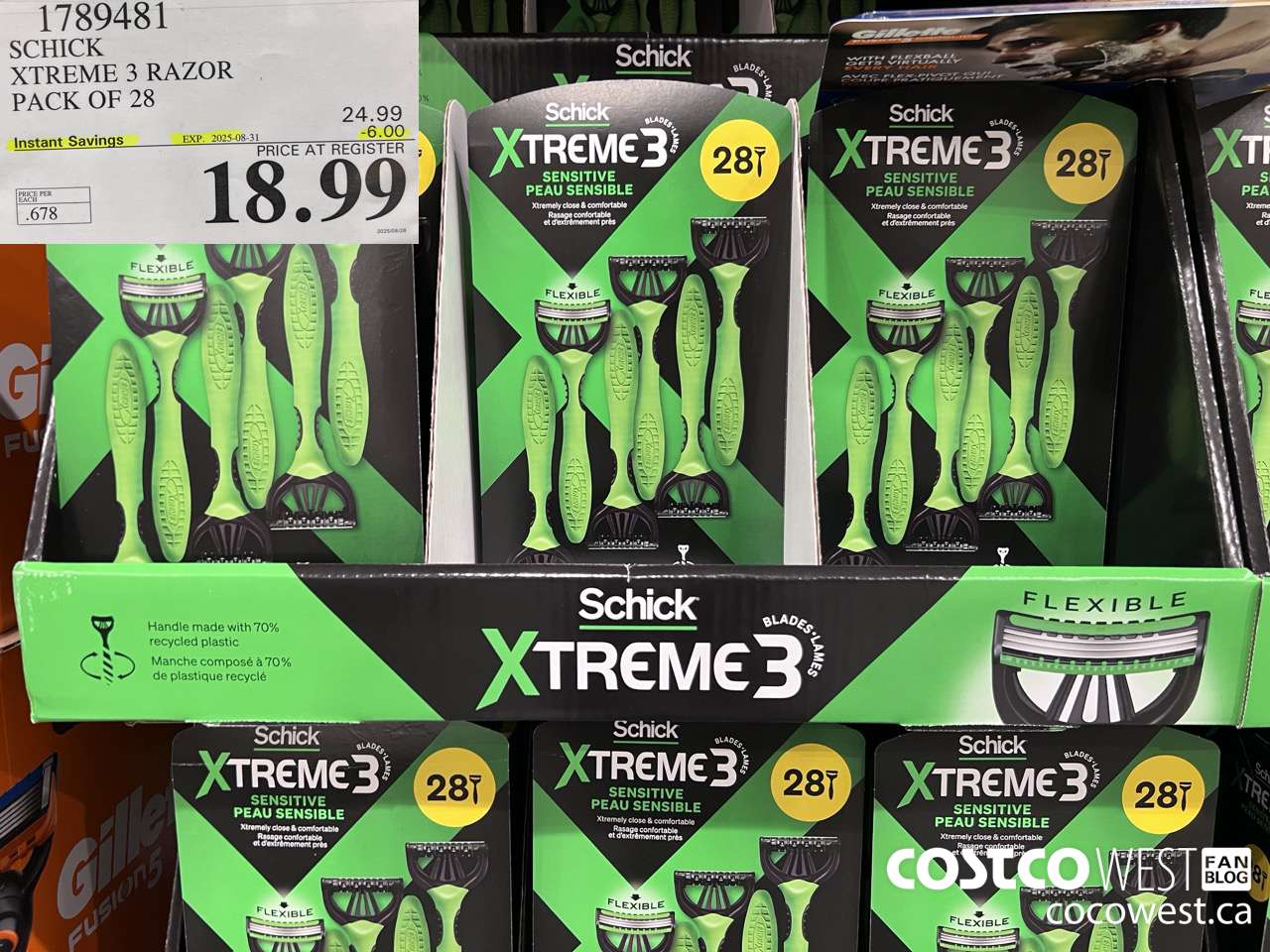 1789481 SCHICK XTREME 3 RAZOR PACK OF 28 ($6.00 INSTANT SAVINGS EXPIRES ON 2025-08-31) $18.99