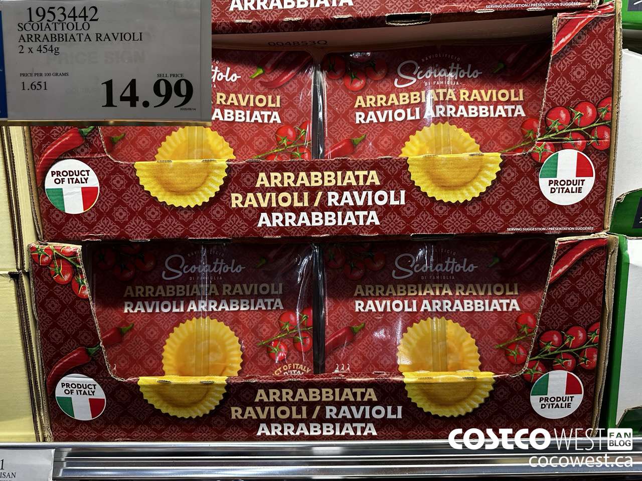 1953442 SCOIATTOLO ARRABBIATA RAVIOLI 2 X 454G $14.99