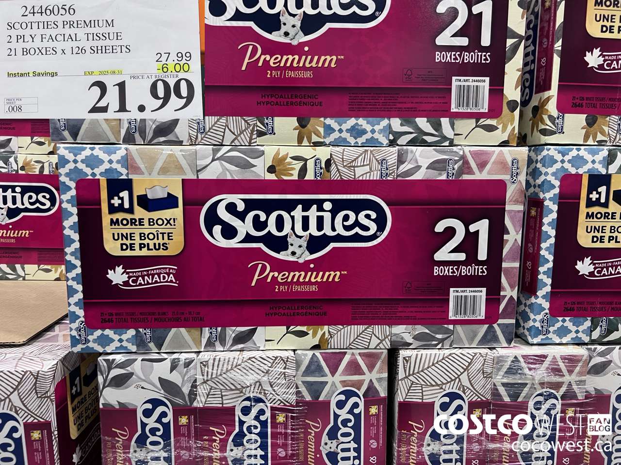 2446056 SCOTTIES PREMIUM 2 PLY FACIAL TISSUE 21 BOXES X 126 SHEETS ($6.00 INSTANT SAVINGS EXPIRES ON 2025-08-31) $21.99
