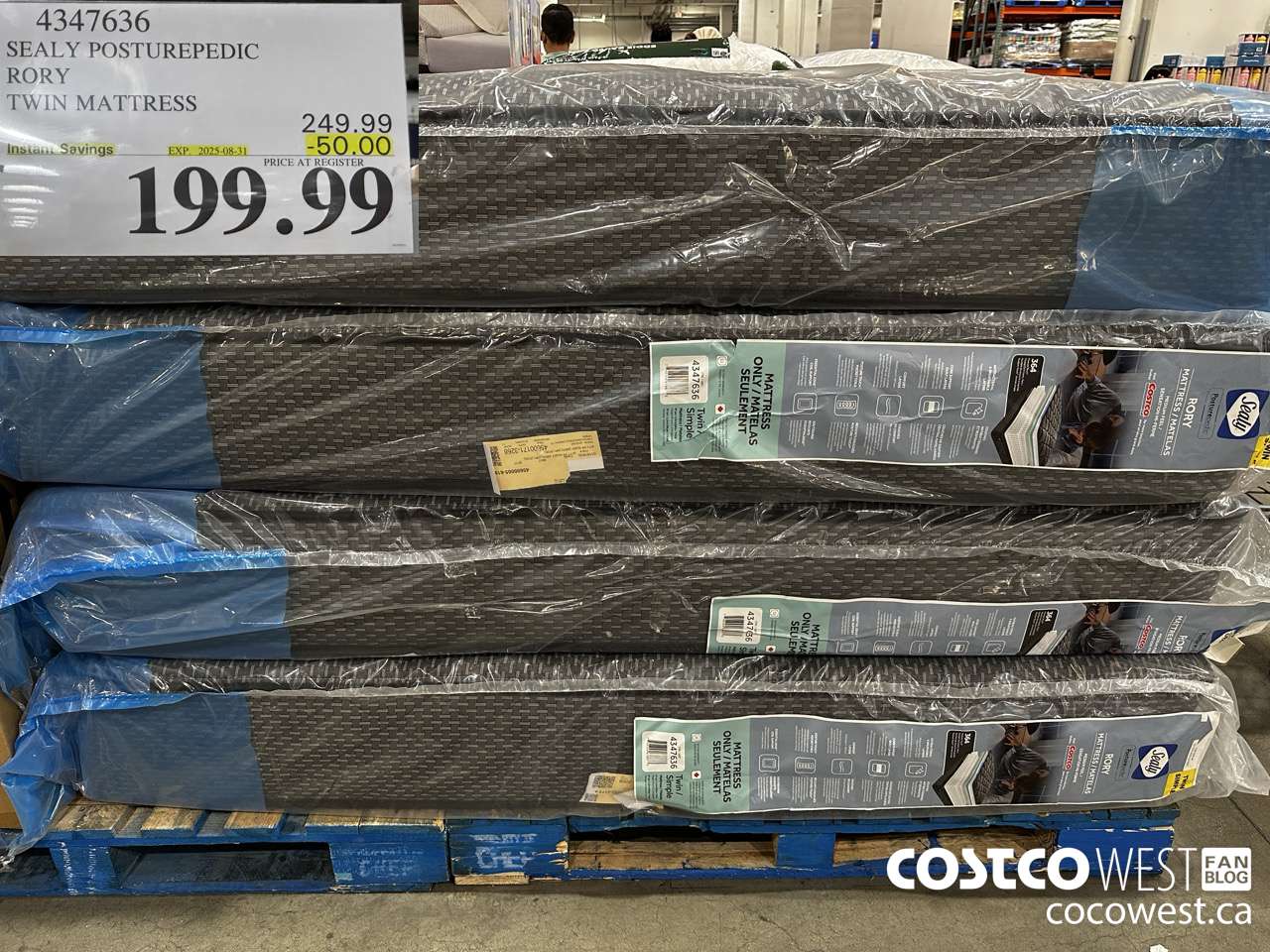 4347636 SEALY POSTUREPEDIC RORY MEDIUM TIGHT TOP TWIN MATTRESS ($50.00 INSTANT SAVINGS EXPIRES ON 2025-08-31) $199.99