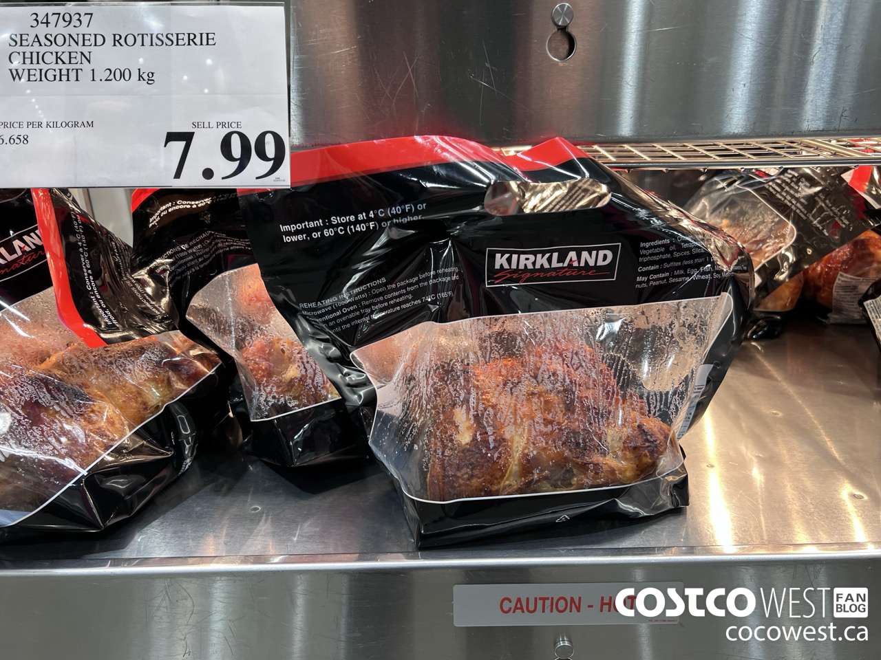 347937 SEASONED ROTISSERIE CHICKEN WEIGHT 1.200 KG $7.99